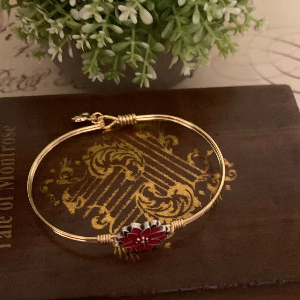 Luca + Danni Gold Bracelet with Poinsettia Flower